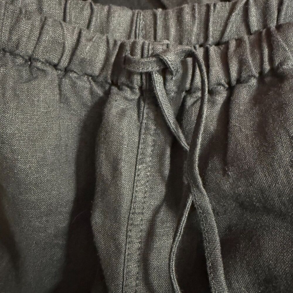 MADEWELL Short Pull On Pants In Linen M Black Elastic Waist Comfort NWT B89 - Picture 6 of 6